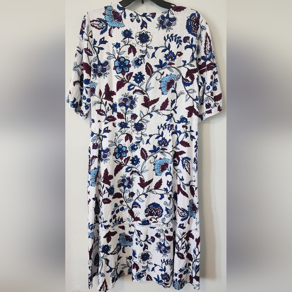 NWT Liz Clairborne Floral Print Dress - Blue and Burgundy - Picture 6 of 6